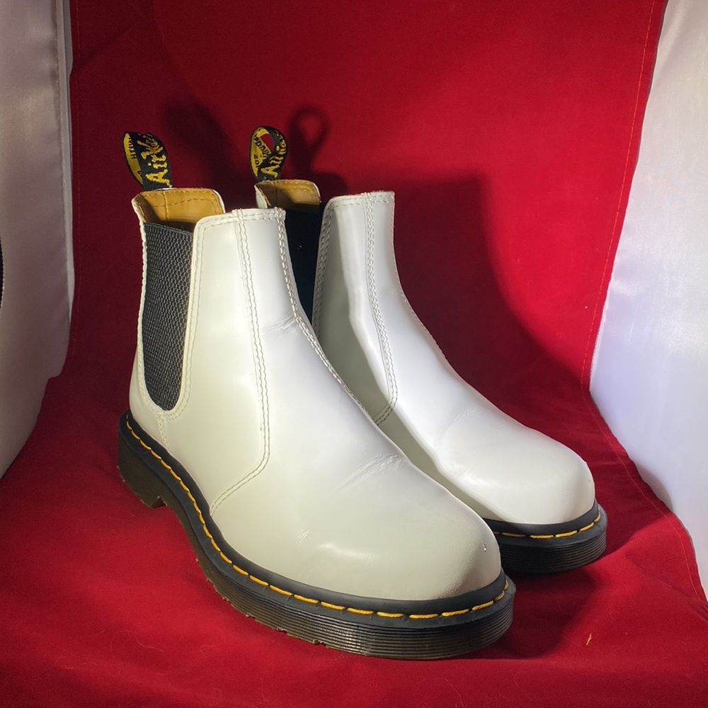 Dr Marten White Leather Chelsea Boots